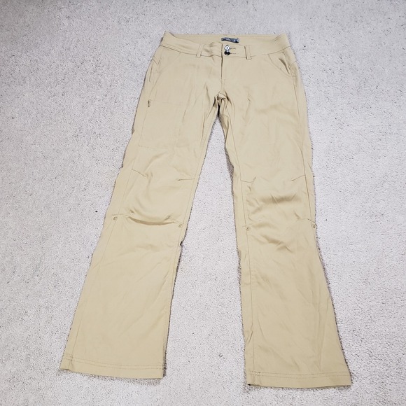 Prana Pants - Prana Halle Hiking Pants Women's 6 Tan Low Rise Straight Stretch Roll Up Hem